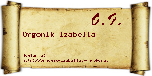 Orgonik Izabella névjegykártya